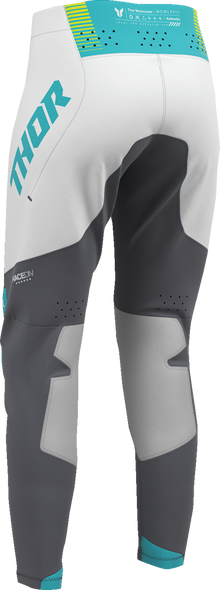 THOR Women's Sportmode Velocity Pants - Gray/Aqua - US 9/10 2902-0412