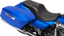 DRAG SPECIALTIES SEATS Forward Position Freedom Seat - Vinyl - Silver Double Diamond Stitch - FLH/FLT '23-'25 4715C