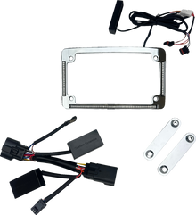 CUSTOM DYNAMICS License Plate Frame - All-In-One Auxiliary - LED - Chrome TF05-2026-C