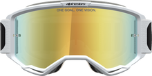 ALPINESTARS GOGGLES Vision 5 Goggle - Rora - Black/White - Gold Mirror Lens 5101927-1762