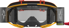ALPINESTARS GOGGLES Vision 8 Goggle - Amber - Roll-Off - Yellow/Red/Black - Clear Lens 5103327-5009