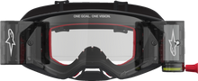ALPINESTARS GOGGLES Supertech Goggle - Firma - Roll-Off - Black/Silver - Clear Lens 5100227-1742