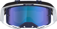 ALPINESTARS GOGGLES Vision 8 Goggle - Amber - Navy/White - Blue Mirror Lens 5101427-7357