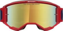 ALPINESTARS GOGGLES Vision 5 Goggle - Drag - Fire Red/Blue - Gold Mirror Lens 5101727-3239