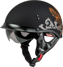 Hh 65 Corvus Helmet W/Peak Matte Black/Silver/Orange Xl