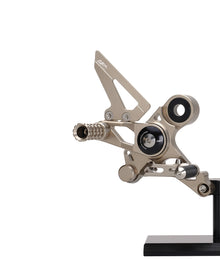 AEM FACTORY - DUCATI MONSTER 696 796 & 1100 ADJUSTABLE BILLET REARSETS WITH COLORED ECCENTRIC