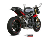MIVV Slip-on, Suono Black, Low down Exhaust For Triumph Speed Triple 1050 2016-2017
