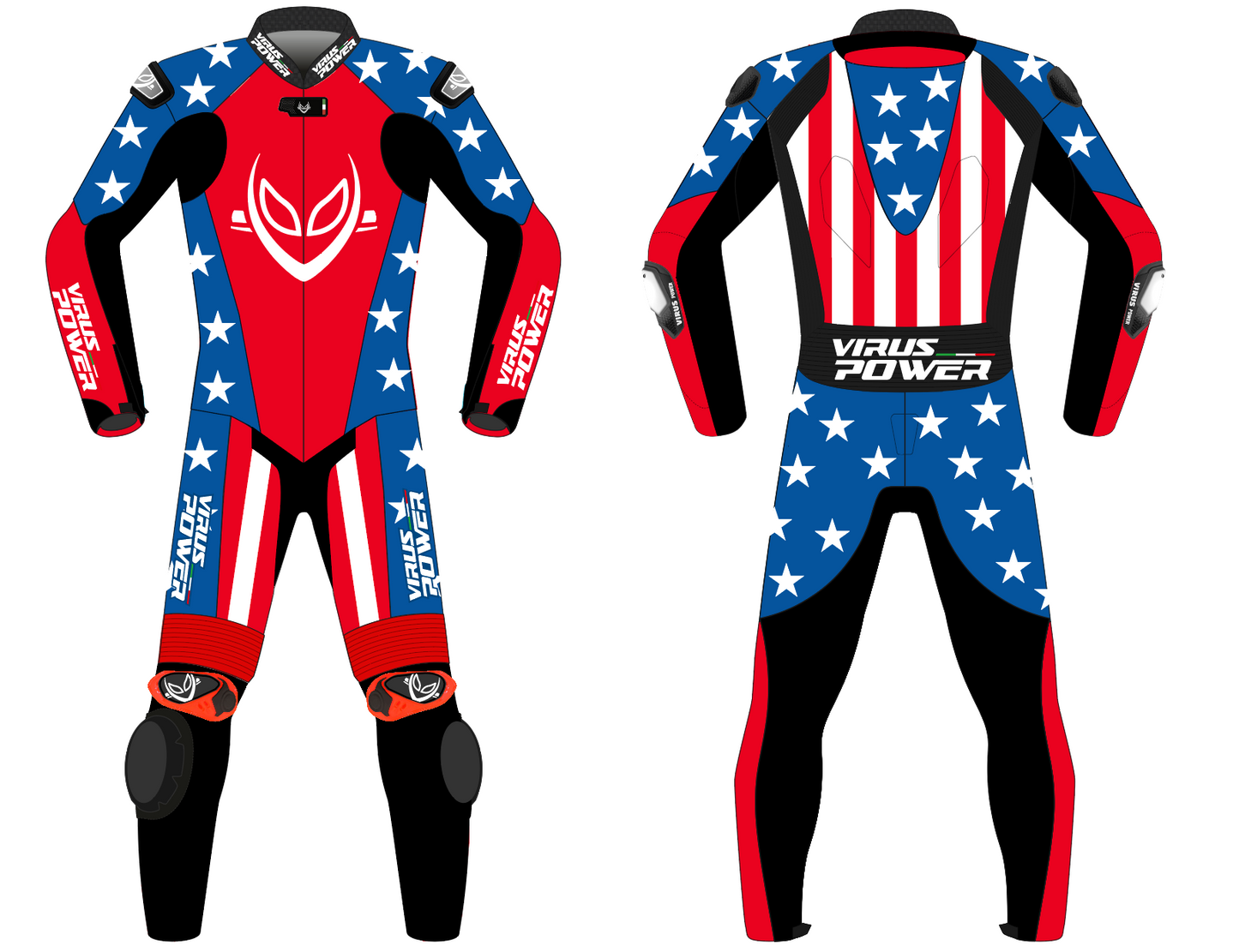 Virus Power Alien Textile Racing Suit with Helite Airbag System 2.0 - The Patriot