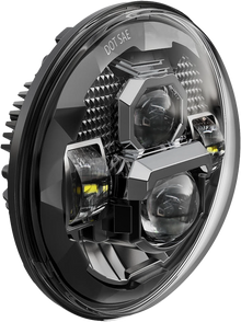 7" Led Headlight Rugged Ultra View Black