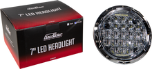 Led Headlight 7" 90w Chrome 3500/2400 Lumens