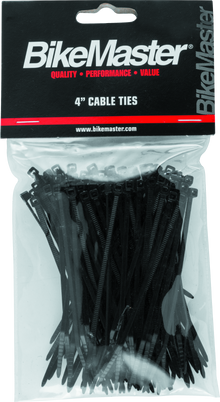 BikeMaster 4in Cable Ties (Pack of 100) - Black