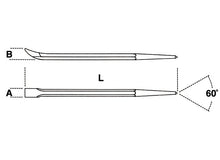 Beta Tools Model 963 Pry Bar with Pointed-Flat Bent Ends