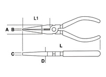 Beta Tools Model 1162 Mq200mm-Extra Long Flat Nose Pliers