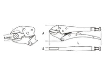 Beta Tools Model 1058 240mm-Self-Locking Pliers Long Jaws
