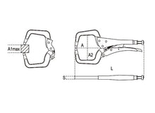 Beta Tools Model 1062 Al290mm-Pliers Aluminum C-Shaped Jaws