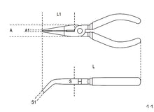 Beta Tools Model 1164 Bm160mm-Extra Long Bent Flat Nose Pliers