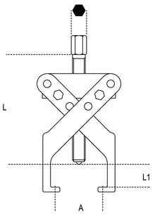 Beta Tools Model 1508 1-Two-Leg Pullers Light Series