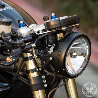 Motodemic Single LED and Round Halogen Headlight Conversion Kit for the 05-10 Triumph Speed Triple