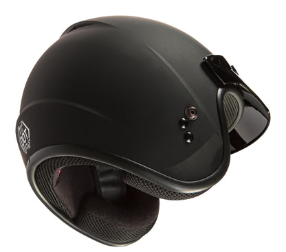 Of 2 Open Face Helmet Matte Black 2x