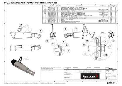 HP CORSE EVOXTREME Slip-On For Ducati Hyperstrada 821 and 939