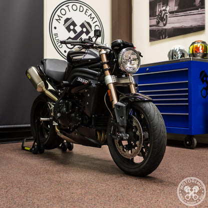 Motodemic Single LED and Round Halogen Headlight Conversion Kit for the 16-17 Triumph Speed Triple