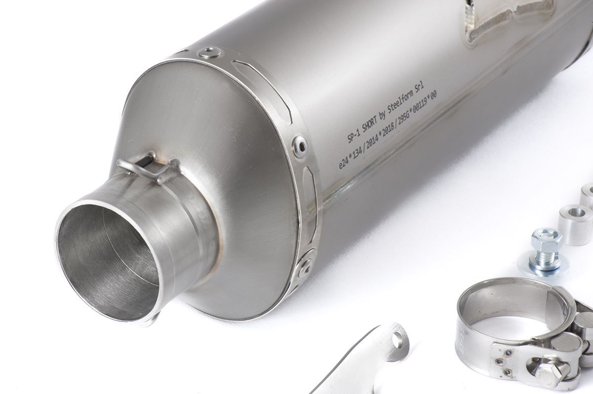 HP CORSE SP-1 SHORT Titanium High Mount Slip-on Exhaust for the Ducati DesertX