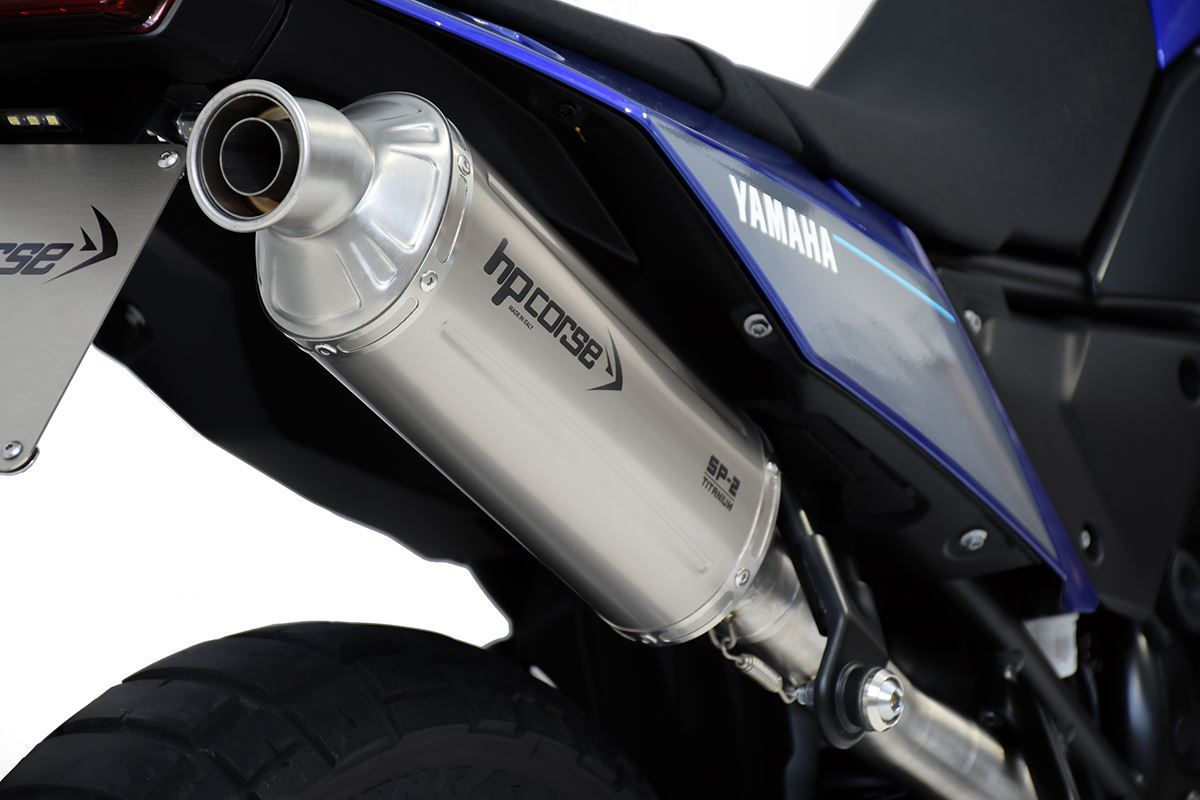 HP CORSE SP-2 SHORT Explore Edition Titanium Exhaust for Yamaha Tenere 700 (High Mount, Hard Bags)