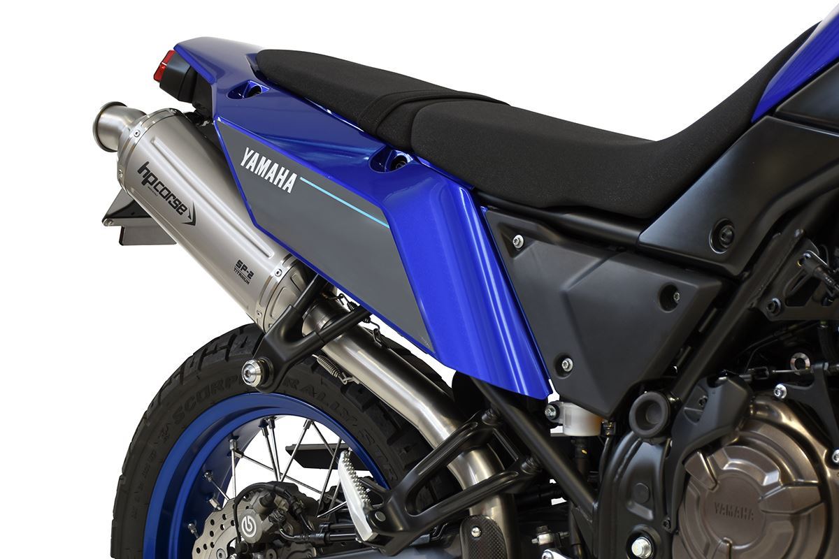 HP CORSE SP-2 SHORT Explore Edition Titanium Exhaust for Yamaha Tenere 700 (High Mount, Hard Bags)