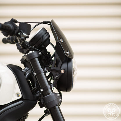 Motodemic 7 Inch Low Profile Adaptive 2 LED Round Headlight Kit