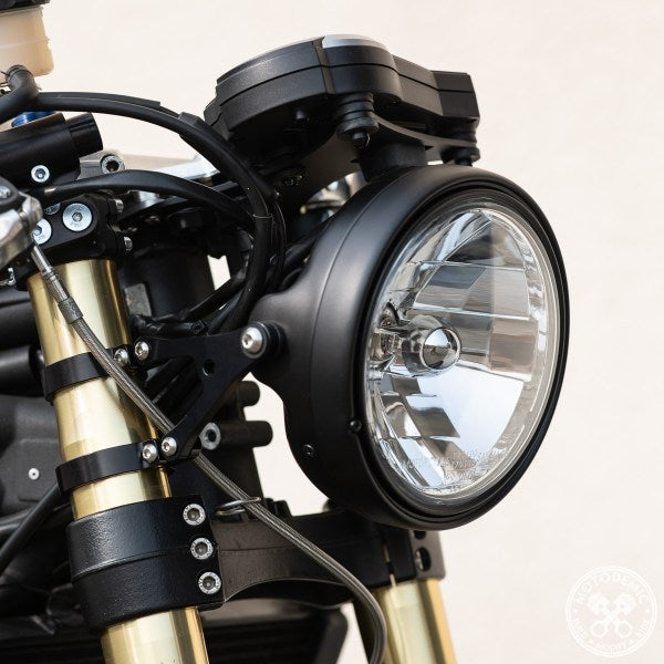 Motodemic Single LED and Round Halogen Headlight Conversion Kit for the 11-15 Triumph Speed Triple