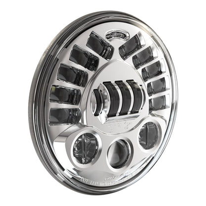 Motodemic 7 inch Metric Style LED and Round Halogen Headlight Kit