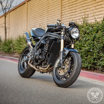 Motodemic Single LED and Round Halogen Headlight Conversion Kit for the 05-10 Triumph Speed Triple