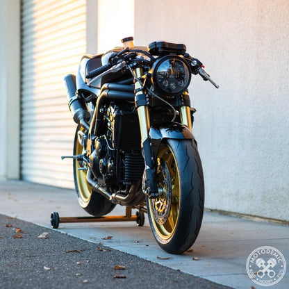 Motodemic Single LED and Round Halogen Headlight Conversion Kit for the 05-10 Triumph Speed Triple