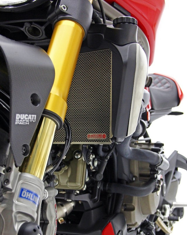 MotoCorse Titanium Water Radiator And oil Cooler Guards for the Ducati Monster 1200 & 2017+ Supersport