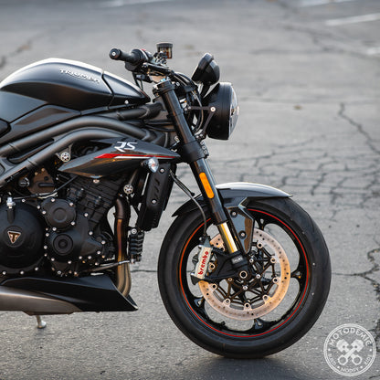 Motodemic Single LED and Round Halogen Headlight Conversion Kit for the 2018+ Triumph Speed Triple