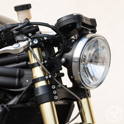 Motodemic 7 inch Classic Style LED and Round Halogen Headlight Kit