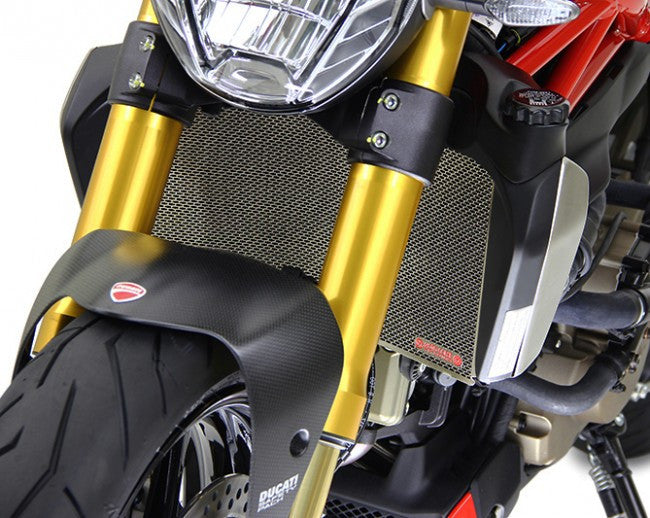MotoCorse Titanium Water Radiator And oil Cooler Guards for the Ducati Monster 1200 & 2017+ Supersport