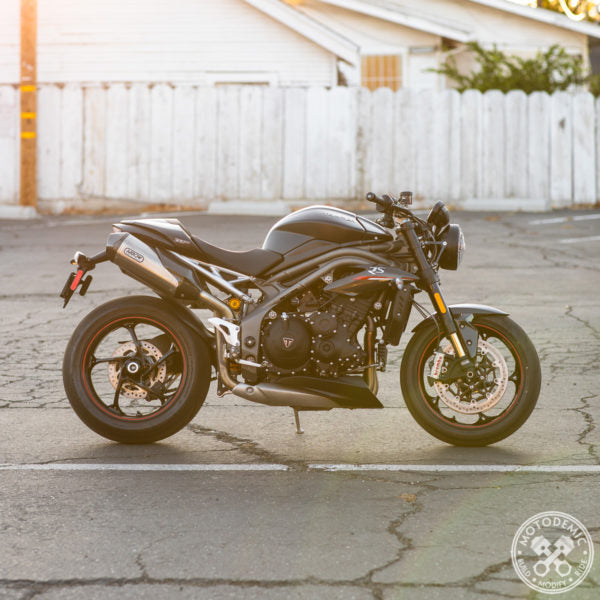 Motodemic Single LED and Round Halogen Headlight Conversion Kit for the 2018+ Triumph Speed Triple