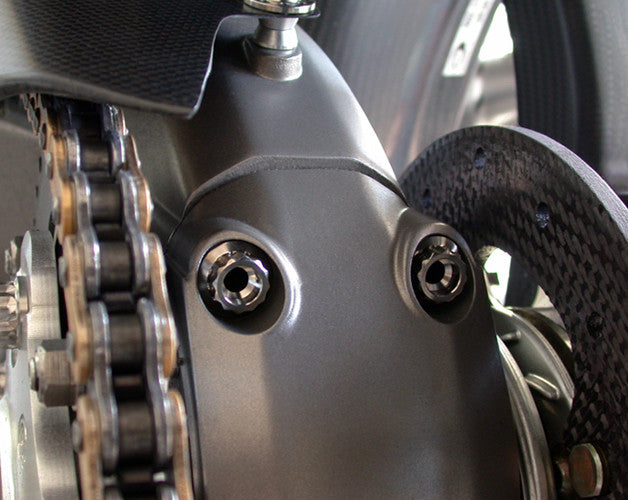 Motocorse Titanium Eccentric Rear Axle Pinch Bolts For MV Agusta Models