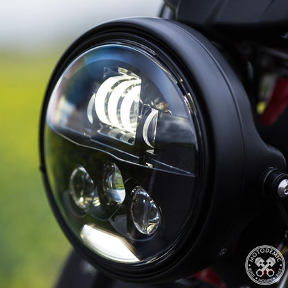 Motodemic Single LED and Round Halogen Headlight Conversion Kit for the 16-17 Triumph Speed Triple