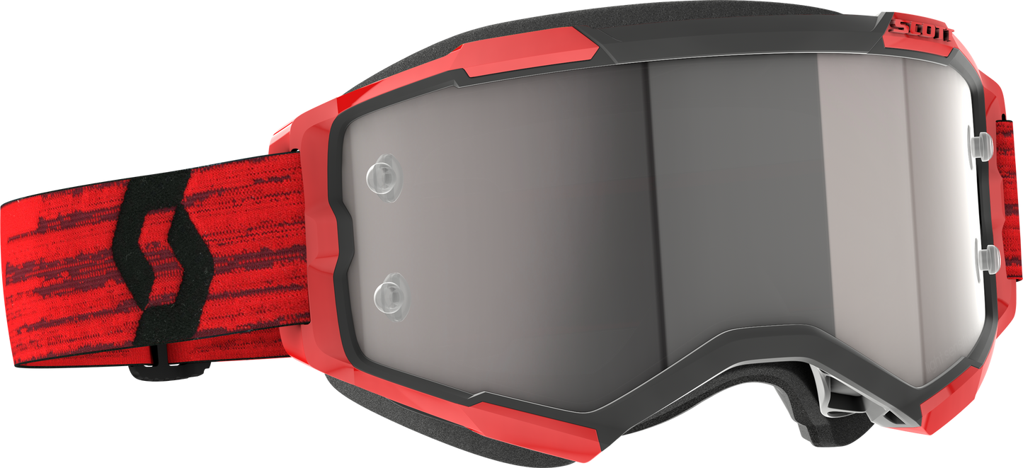 Fury Goggle Dark Red Silver Chrome Works