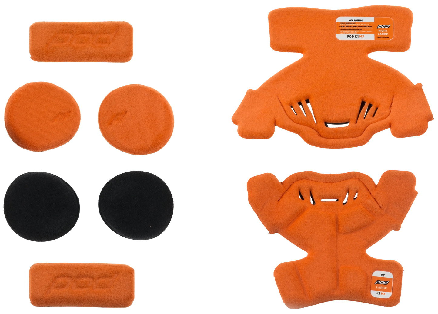 K1 Knee Brace Pad Set Orange Yl (Left)