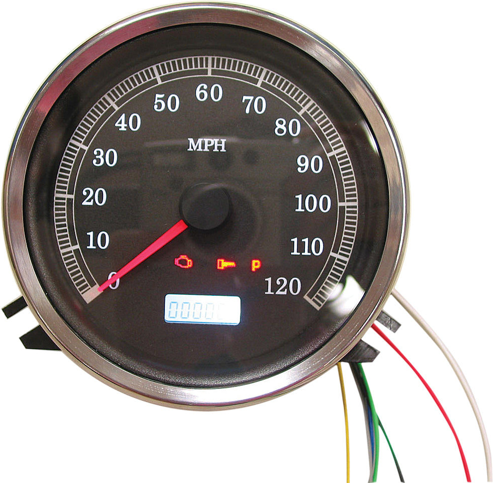 Electronic Speedo Black Face W/ 6 Spd