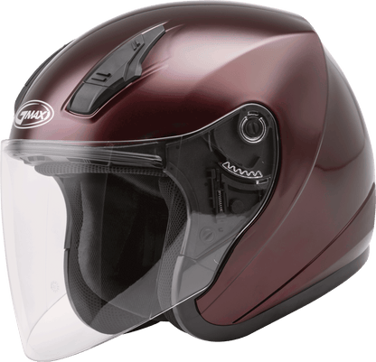 Of 17 Open Face Helmet Wine Red Md