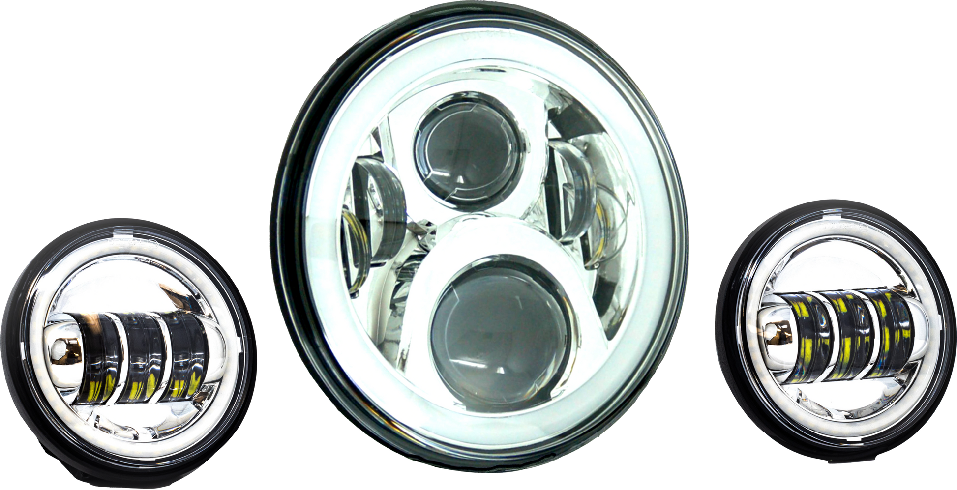 7" Led Hdlgt W/ Pass Chr Halo Indian