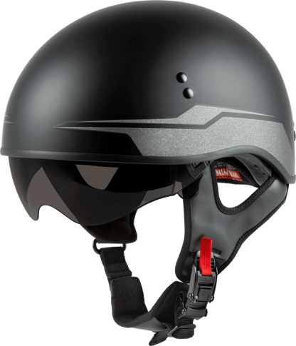 Hh 65 Half Helmet Source Naked Matte Black/Silver Md