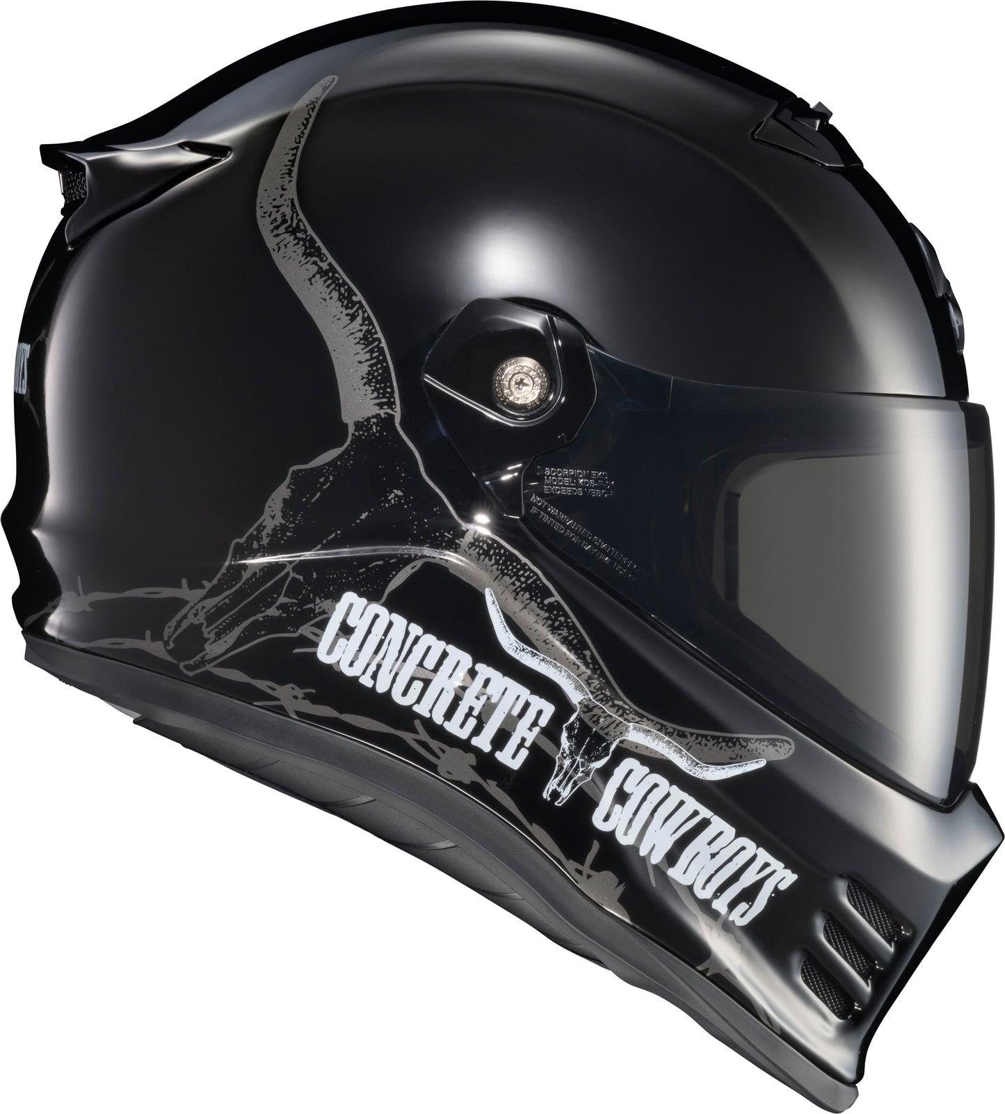 Covert Fx Full Face Helmet Concrete Cowboys Gloss Blk Md