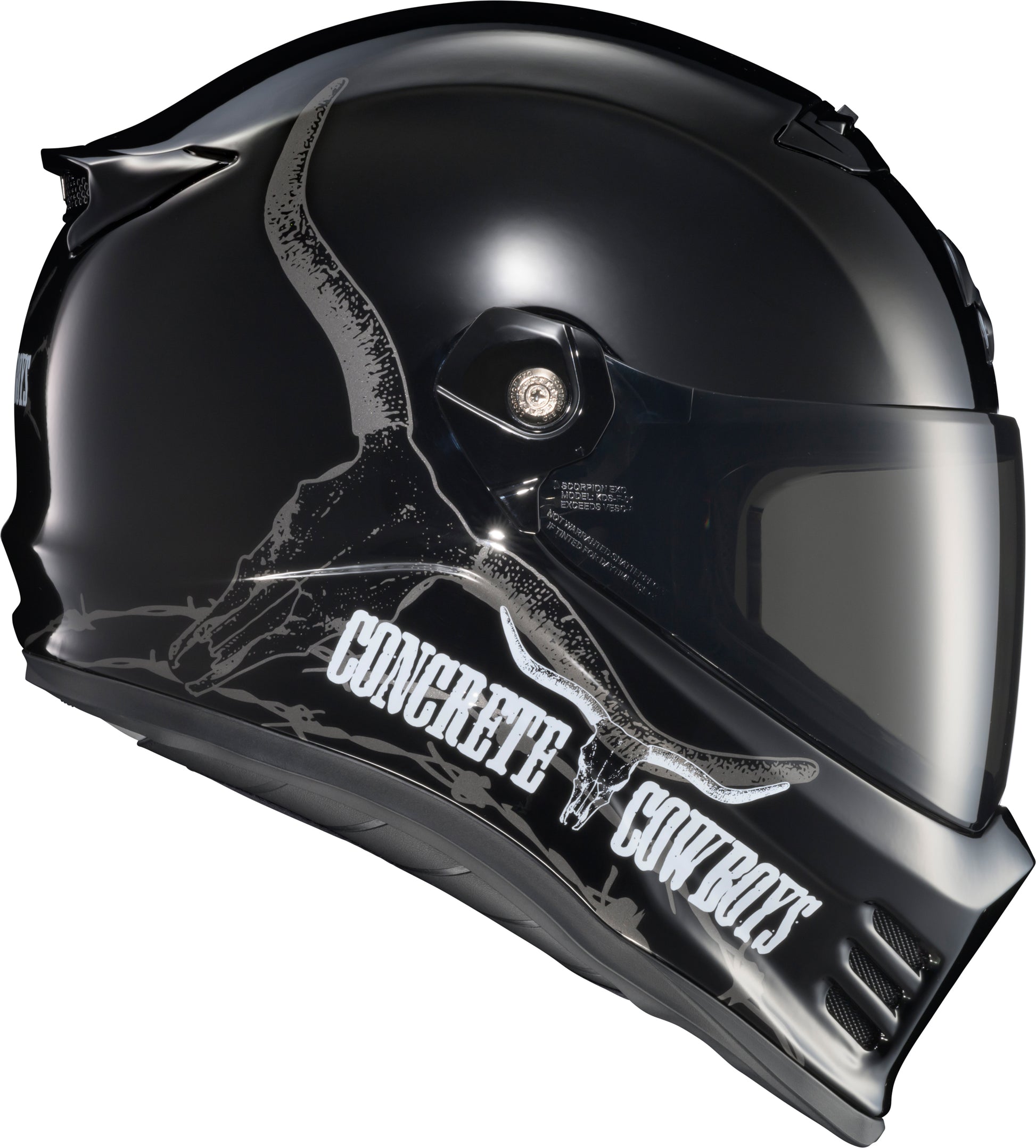 Covert Fx Full Face Helmet Concrete Cowboys Gloss Blk 2x