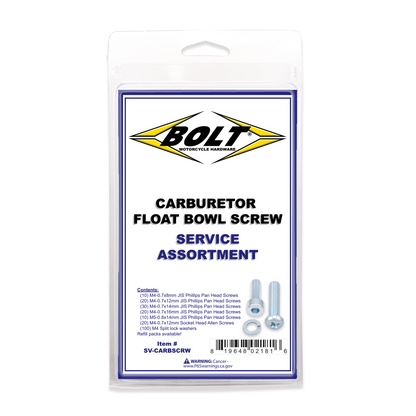 Carburetor Float Bowl Screws Assortment 210 Piece Kit