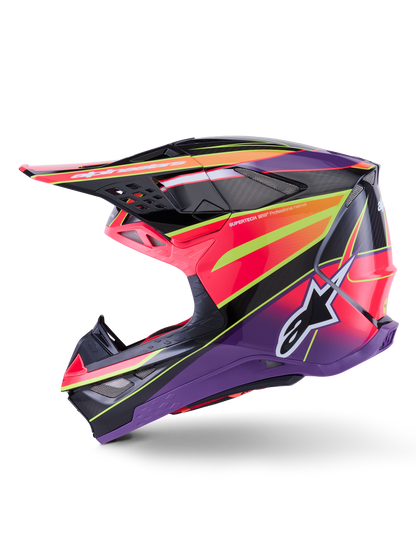 Supertech S M10 Era Helmet Pnk/Violet/Ylw Fluo Glossy Xs